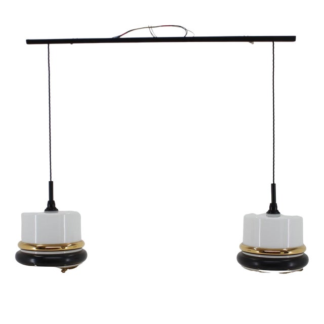 Pendant Glass Light, Former Czechoslovakia, 1970s For Sale