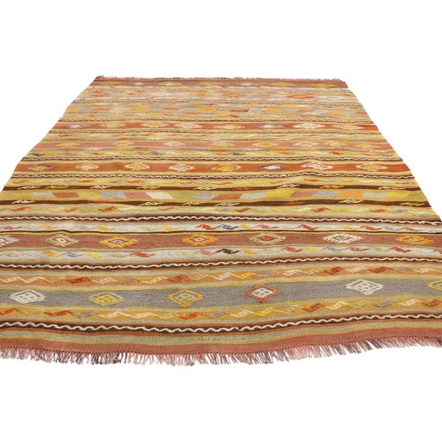 Tribal Vintage Turkish Kilim Rug - 05'04 X 06'09 For Sale - Image 3 of 8