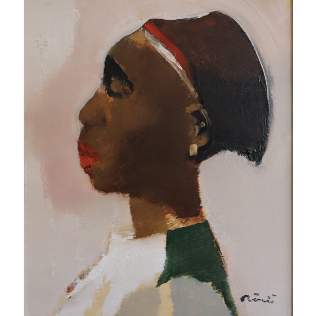 Mid-Century Modern 'The Quiet Within' Swedish Figurative Portrait Oil Painting, Framed For Sale - Image 11 of 12