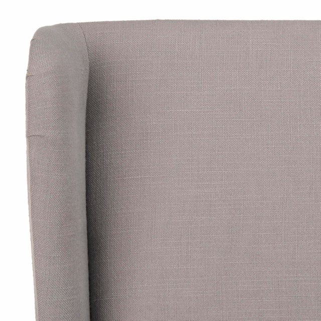 20''H Linen Dining Chair in Natural Cream & Cherry Mahogany For Sale In New York - Image 6 of 11