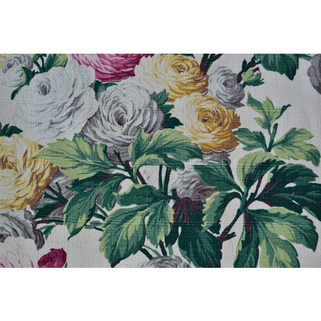 1950 Floral Cotton Curtain Panel "Saison Happily Married Fabrics" For Sale - Image 10 of 13