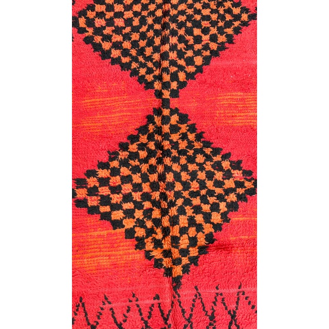 Red Vintage Moroccan Runner Rug For Sale - Image 4 of 10