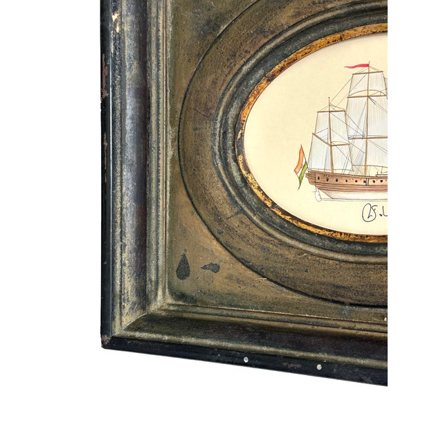 Not Yet Made - Made To Order Original Hand-Painted Sailboat Painting in a Vintage Frame For Sale - Image 5 of 8