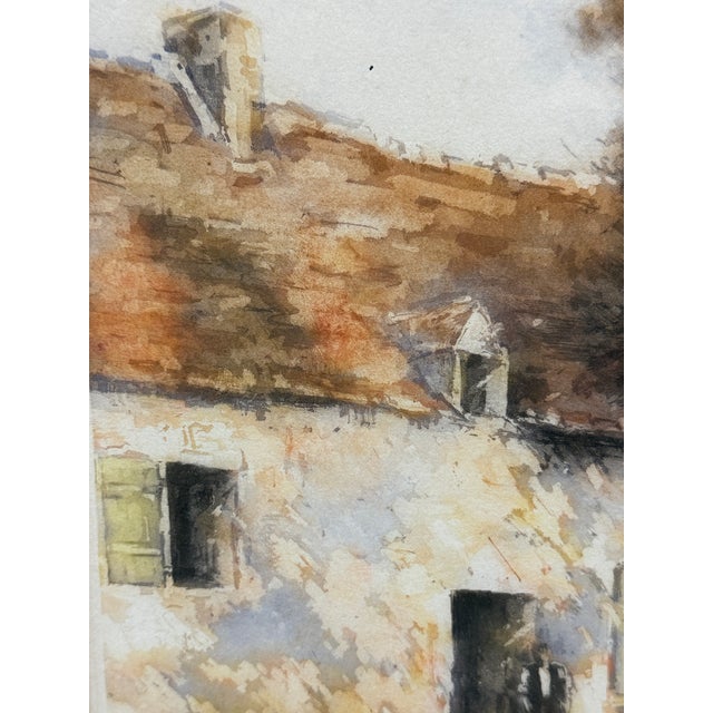 Late 20th Century Simone Haumont La Place Du Village Et La Cour De Ferme Original Print, Signed For Sale - Image 5 of 12