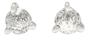 Tiny .33ctw Diamond Stud Earrings, 14k White Gold, Crown of Light- 2 Pieces