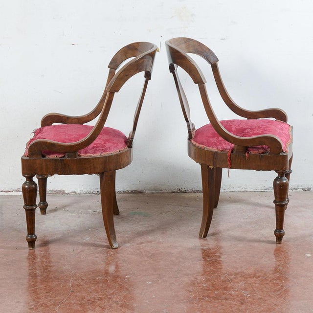 Red Fabric Armchairs, Set of 2 For Sale - Image 4 of 18