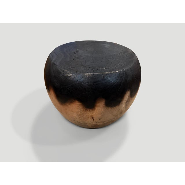 Contemporary Andrianna Shamaris Drum Shape Two Tone Side Table For Sale - Image 3 of 5