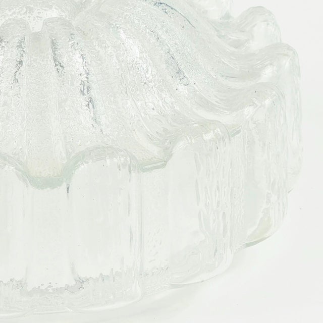 Large Mid-Century Flower-Shaped Glass Flush Mount from Limburg, Germany, 1970s For Sale - Image 6 of 10
