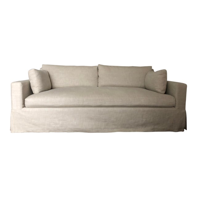 Restoration Hardware Belgian Track Arm Slipcovered Sofa | Chairish