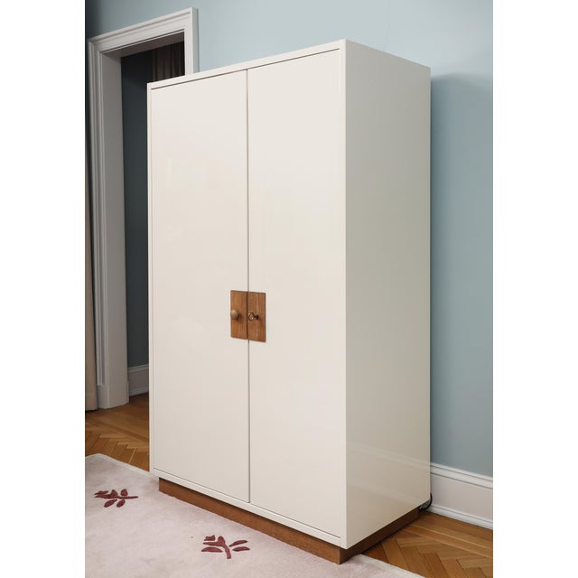 Ivory Memoire Ivory High-Gloss Lacquer Storage Armoire Cabinet by Jeremiah Brent For Sale - Image 8 of 9