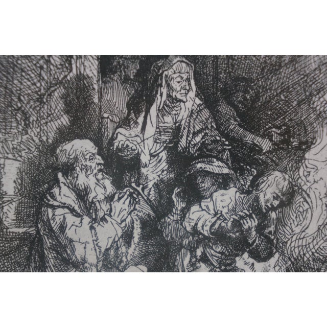 19th Century Rembrandt Etching "The Angel Departing From the Family of Tobias" Framed For Sale - Image 9 of 10