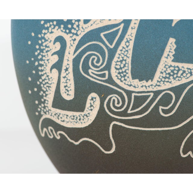 Mid 20th Century Vintage Ceramic Vase With Abstract Female Figure For Sale - Image 5 of 7