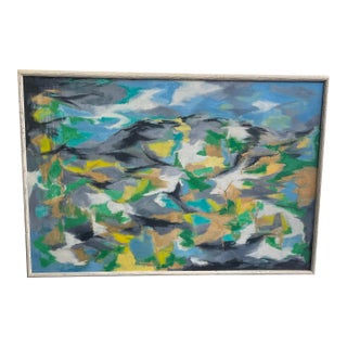 1950s Signed Harriet Kline Abstract Primavera For Sale
