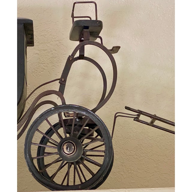 1920s Monumental 39" Vintage German Handmade Wood & Iron Royal State Carriage Coach Model For Sale - Image 5 of 14
