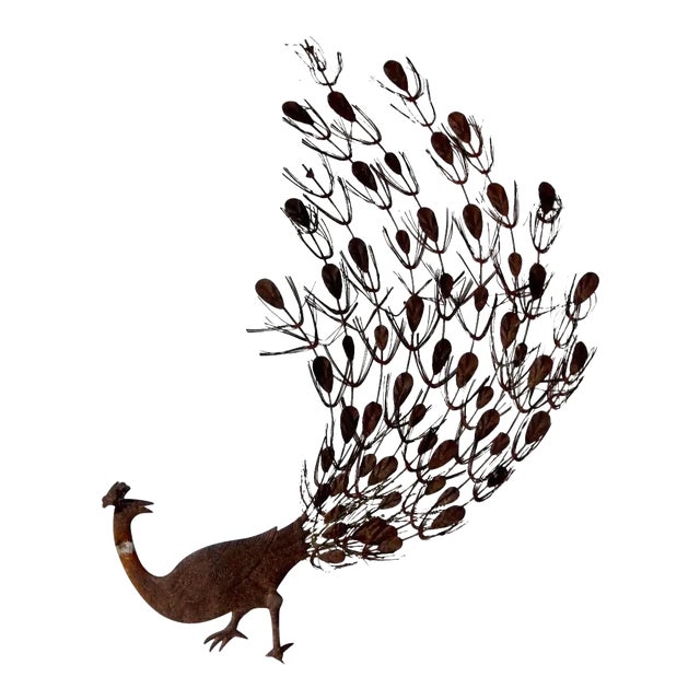 Mid-Century Peacock Wall Decor For Sale