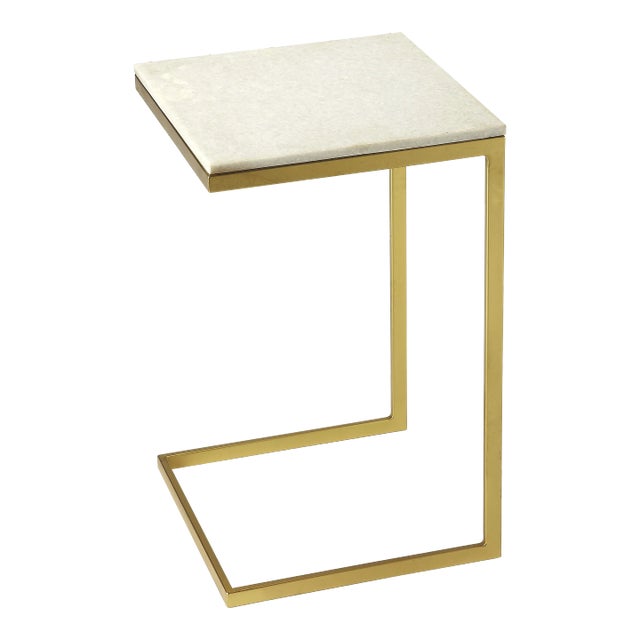 Lawler Marble, Accent Table, Gold For Sale
