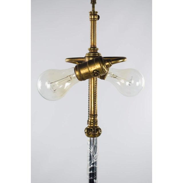 Solid Etched and Mirror Glass Table Lamp Stand Chairish