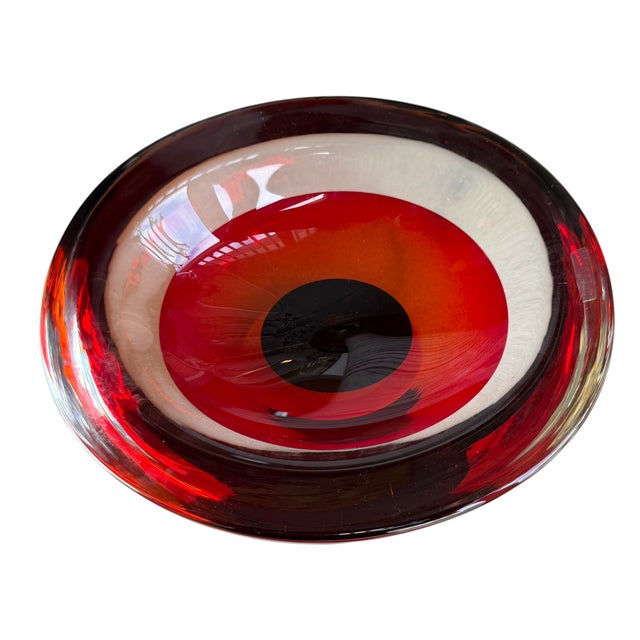 Murano Vintage Murano Sommerso Glass Bowl Signed by Luigi Onesto for Oggetti For Sale - Image 4 of 6