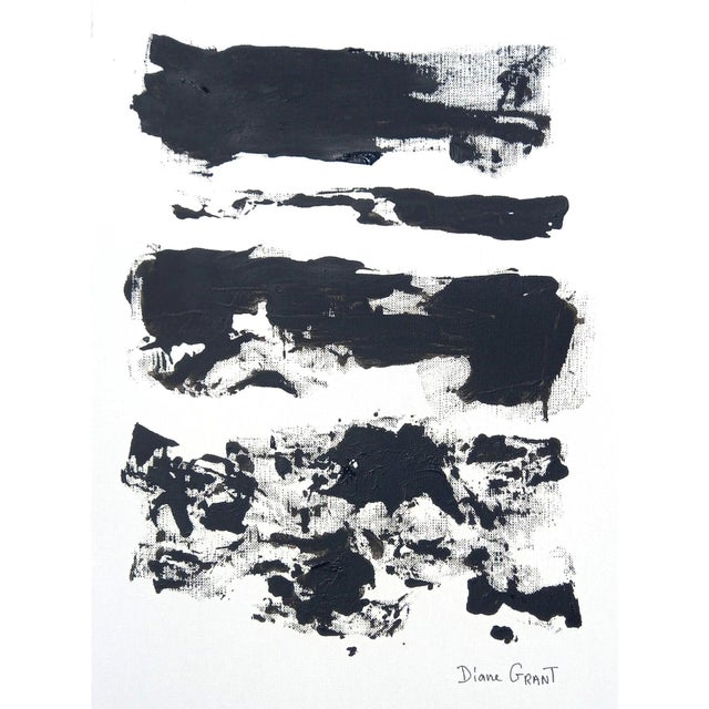 Black and White Abstraction 'Fields' Series #4 Joan Mitchell-inspired one-of-a-kind high-end framed original by Diane...