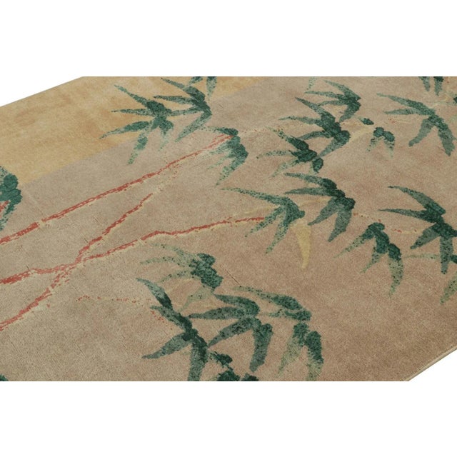 Rug & Kilim Rug & Kilim’s Chinese Art Deco Style Rug With Bamboo Floral Patterns For Sale - Image 4 of 7