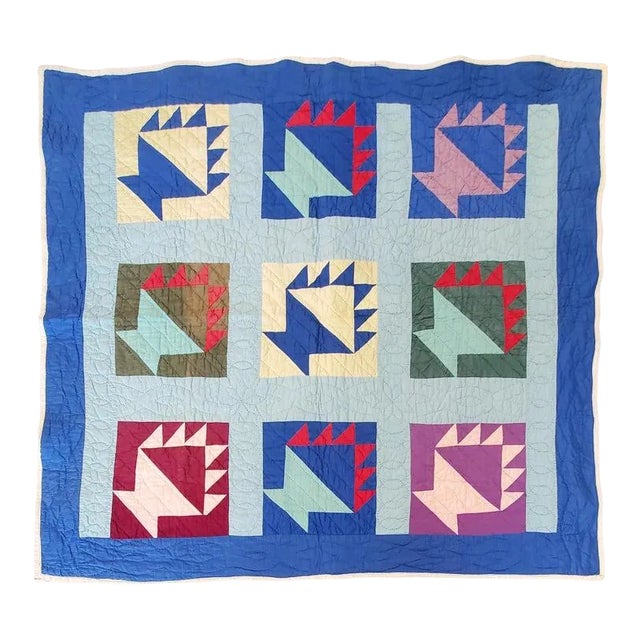 1940s Amish Ohio Baskets Crib Quilt For Sale