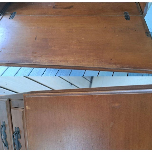 Antique Gov Winthrop Drop Front Secretary Desk Maple 4 Drawer Slant Front Chippendale Style For Sale - Image 13 of 13