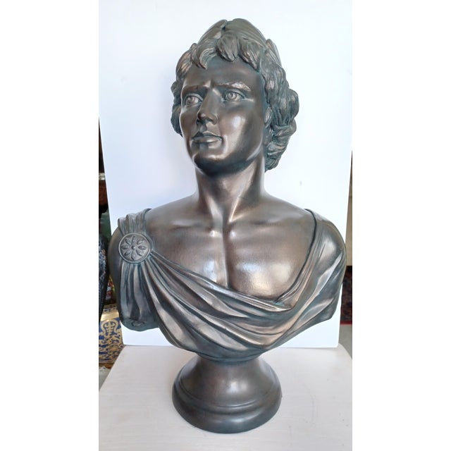 Life Size Bronzed Metal Bust of Roman Ausrin Sculpture 1991 Chairish