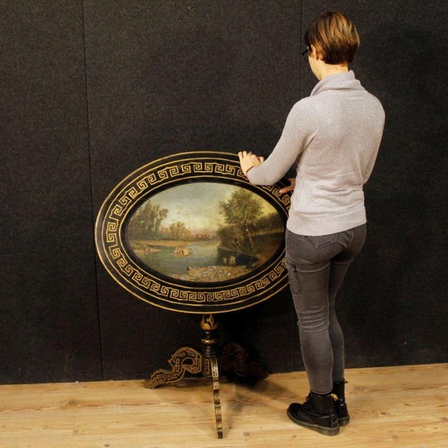 20th Century English Lacquered and Painted Side Table, 1920 For Sale - Image 11 of 12