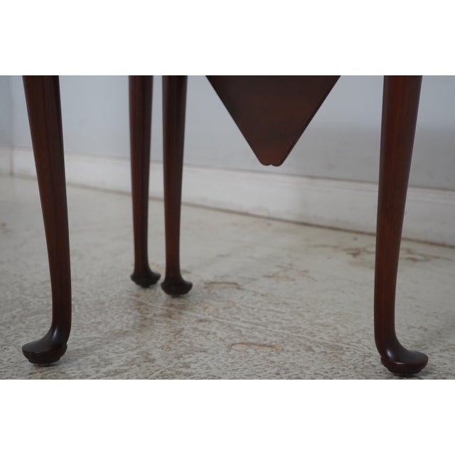 Baker Furniture Company 1990s Baker Colonial Williamsburg Mahogany Handkerchief Table For Sale - Image 4 of 14