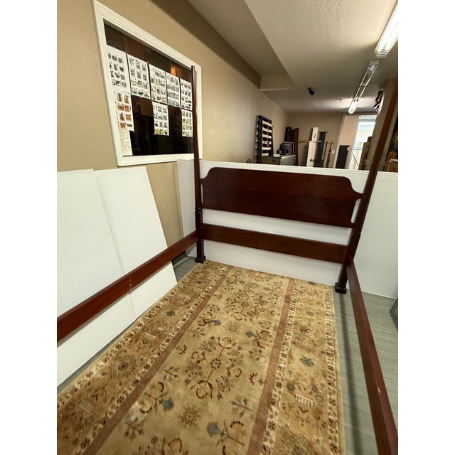 Wood Queen Size Henkel-Harris Poster Bed Frame For Sale - Image 7 of 17