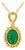 Late 19th Century 18K Yellow Gold Etruscan Intaglio Onyx Green Agate Pendant Slide For Sale