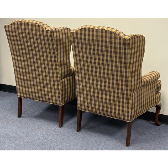 Textile Late 20th Century Upholstered Wingback Chairs - A Pair For Sale - Image 7 of 12