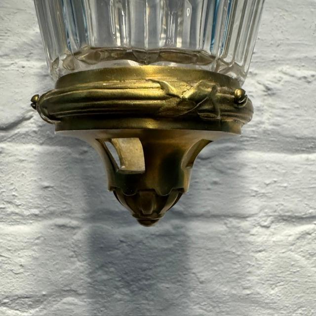 1920s French Gilt Bronze and Facted Glass Lantern For Sale - Image 9 of 12