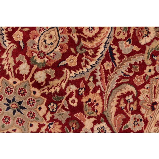 1990's Floral Pak-Persian Red/Blue Wool Rug - 6'0'' X 8'6'' For Sale - Image 4 of 9