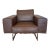Mid- Century Modern Style Dark Brown Leather Armchair For Sale