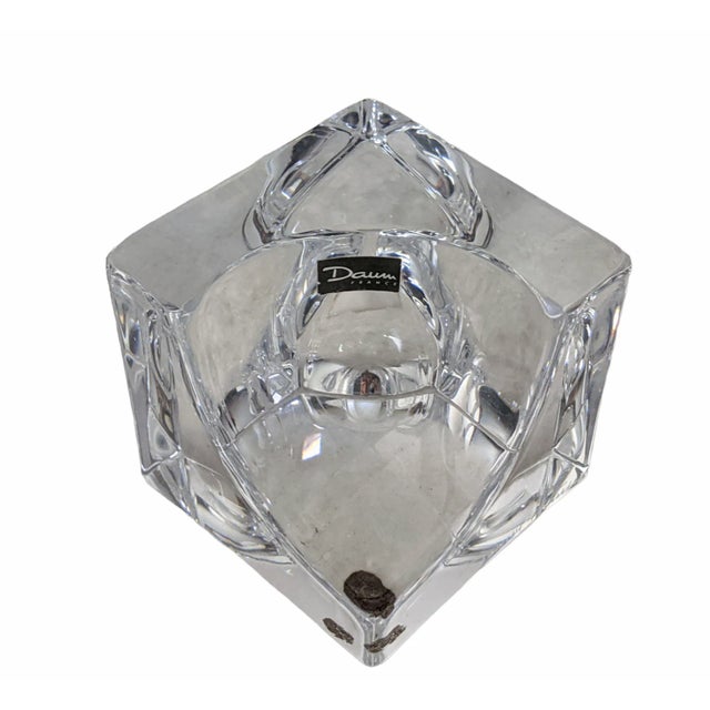 Transparent Vintage Modernist Daum France Crystal Decorative Object For Sale - Image 8 of 12