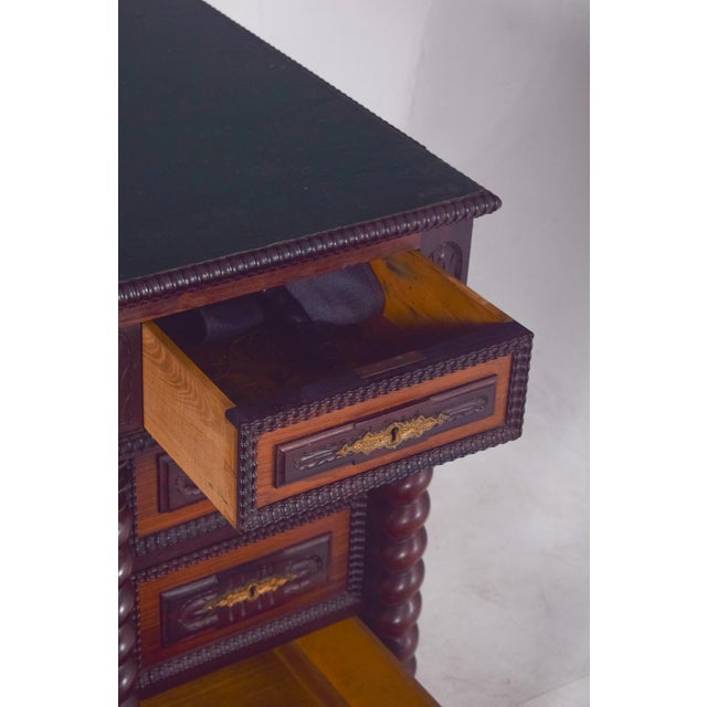 Brown Antique Portuguese Twisted and Shaken Desk For Sale - Image 8 of 16