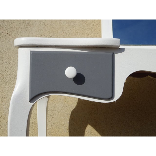 Small White and Gray Dressing Table For Sale - Image 14 of 18