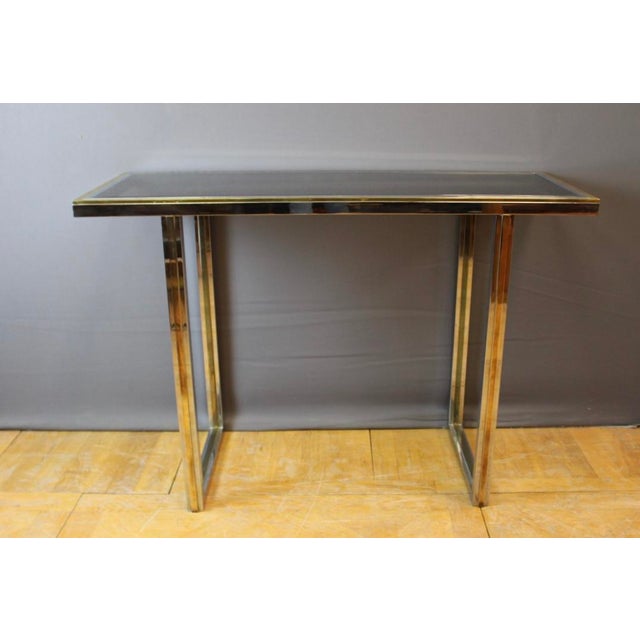 Chrome and Golden Console Table, 1970 For Sale - Image 12 of 14