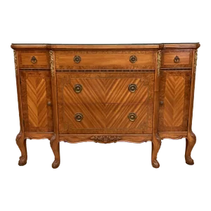 Late 19th Century Antique French Satinwood Dresser Sideboard With Bronze Mounts