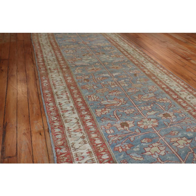 Early 20th Century Blue Malayer Runner - 3' x 19'10" For Sale In New York - Image 6 of 10