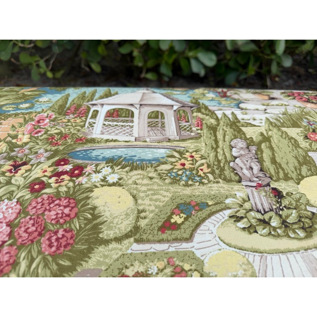 Green English Garden Skirted Parsons Upholstered Bench For Sale - Image 8 of 12