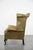 1990s English Style Moss Green Cowhide Chesterfield Wingback Armchair For Sale - Image 5 of 16