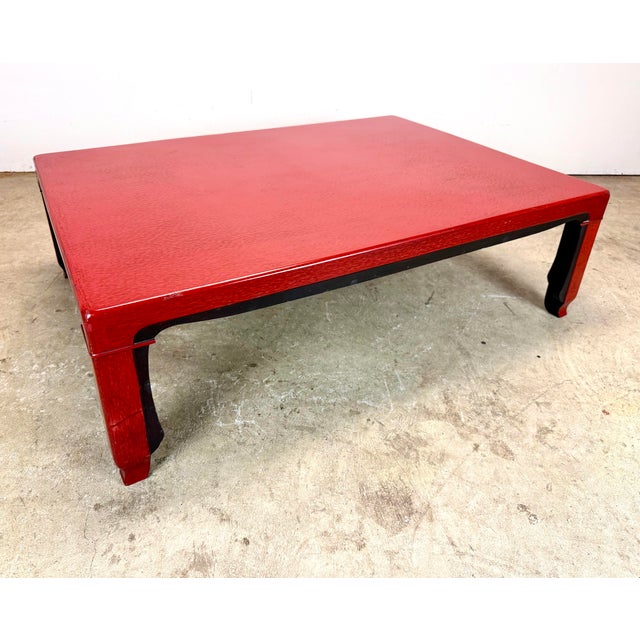 Mid 20th Century Japanese Low Coffee / Tea Table in Red & Black Lacquer For Sale - Image 11 of 12