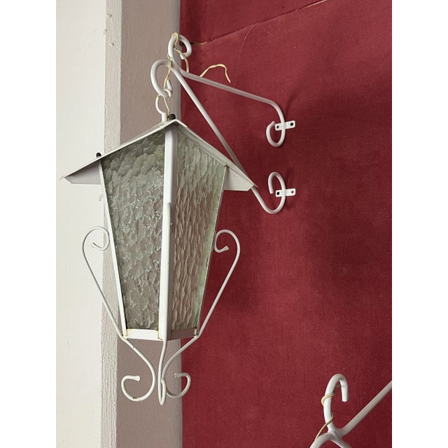 Glass Vintage Italian Wrought Iron Wall Lamps, 1970s, Set of 5 For Sale - Image 7 of 17