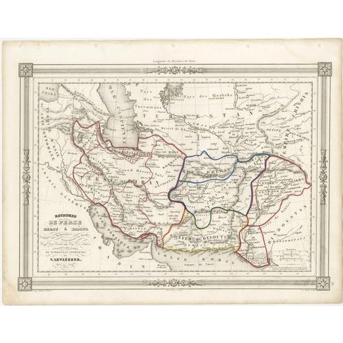 Antique Map of Herat by Levasseur, 1846 For Sale - Image 3 of 12