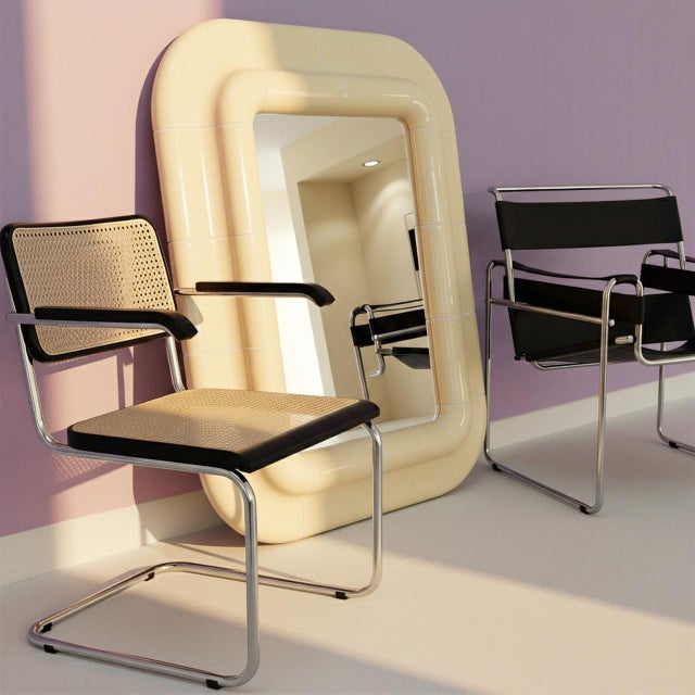 Lola Mirror in Soft Butter by Tilecito For Sale - Image 4 of 7