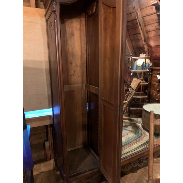 French Antique French Walnut Three Door Armoire For Sale - Image 3 of 17