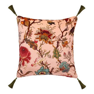 House of Hackney Artemis Large Tassel Velvet Cushion - Blush For Sale