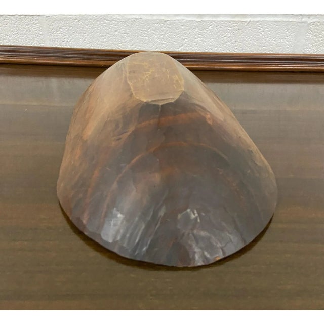 Vintage Handmade Artisan Carved Dough Bowl Trencher Bowl For Sale - Image 10 of 10